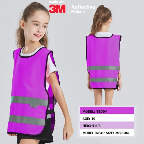 Miniatura 3 de Chaleco de seguridad SIFE para niños de 3 a 12 años, con tecnología compatible 3M, 6 colores - malla y punto Púrpura