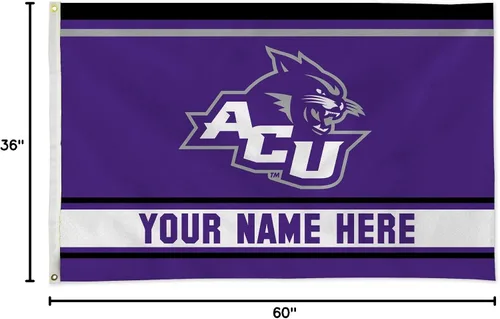 Miniatura 9 de Rico Industries NCAA Abilene Christian Wildcats - Bandera estándar personalizada de 3 x 5 pies, fabricada en los Estados Unidos, decoración