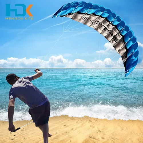 Miniatura 7 de HENGDA KITE 2.5m Dual Line Stunt Parafoil Kites Soft Stunt Kite for Beach Blue with Flying Tool