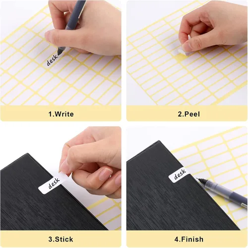 Miniatura 3 de 1260 Piezas de Etiquetas Adhesivas Blancas Mate Pequeñas Etiquetas en Blanco Removibles Etiquetas Adhesivas de Precio para Frascos Cajas Escuela