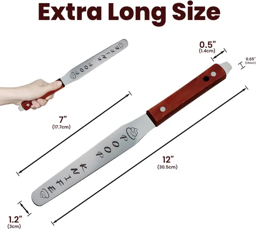Miniatura 4 de Cuchillo para caca, cuchillo de caca de metal duradero de 12 pulgadas para bloque de inodoro, mango de madera extra largo, palo de caca, broma