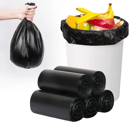 Bolsas de basura, bolsas de basura, 100 unidades de 6 galones [extragruesas] [a prueba de fugas], bolsas de basura para papeleras para el hogar y la