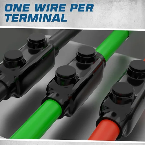 Miniatura 5 de OHLECTRIC Conector de empalme en línea - 2/0-6 AWG - Conector aislado negro - Tornillo hexagonal Allen 3/16 - Revestimiento resistente