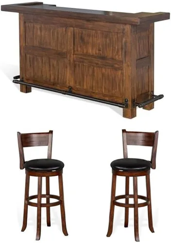 Miniatura 17 de Pemberly Row Unidad de Bar Independiente de Madera Estilo Granja de 78", Estante para Copas de Vino, Gabinetes de Almacenamiento, para Cocina
