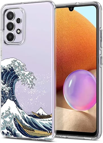 Miniatura 12 de Unov Funda diseñada para Galaxy A32 5G, funda transparente con [patrón antideslizante en relieve], protección delgada a prueba de golpes