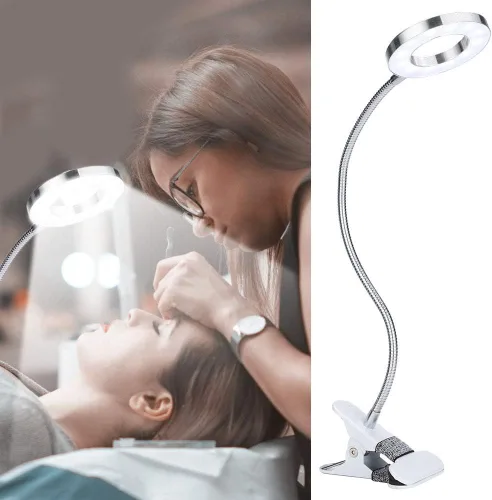Miniatura 6 de lámpara, USB círculo maquillaje lámpara ceja labio salón de belleza escritorio Led luces con clip