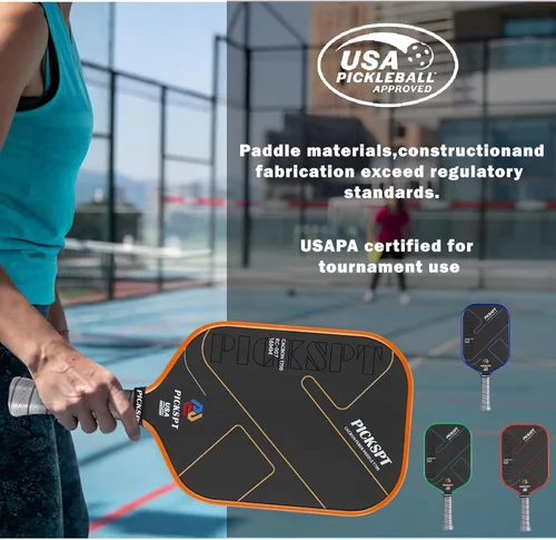 Miniatura 5 de USAPA Approved Pickleball Paddles: 3K/T700 Carbon Fiber Surface, Polypropylene Core, Lightweight (7.8-8oz), with Pro Bundle (Balls, Grips, Bag) &