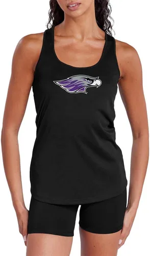 Miniatura 517 de Camiseta deportiva sin mangas oficial de NCAA Collegiate para mujer, con espalda cruzada, colección con logotipo primario