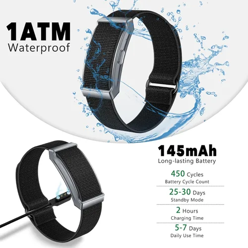 Miniatura 3 de Pulsera de salud, seguimiento inteligente de fitness para hombres y mujeres, monitor de sueño 24 horas, monitor de estrés y presión arterial