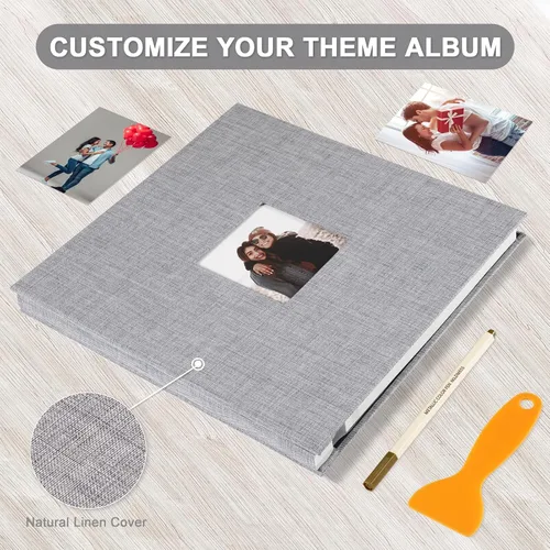 Miniatura 4 de Álbum de fotos autoadhesivo con páginas adhesivas, álbumes de fotos magnéticos para fotos de 4x6, 5x7, 8x10, libros con páginas adhesivas para bebé