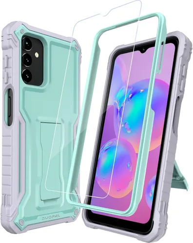 Funda para Samsung Galaxy A13 5G / 4G, protección de grado militar a prueba de golpes con protector de pantalla HD de vidrio templado y soporte Verde