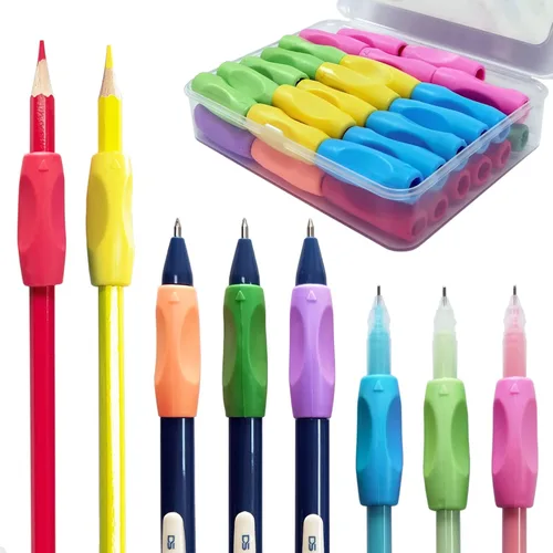 Miniatura 9 de Agarre ergonómico para lápices, extensor y tapa 3 en 1, paquete de 6 compañeros de silicona para lápices de escritura a mano para niños y adultos