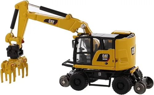 Miniatura 3 de Diecast Masters CAT Caterpillar M323F Excavadora de ruedas de ferrocarril con 3 accesorios High Line Series 1/87 (HO) Escala Diecast Modelo 85612