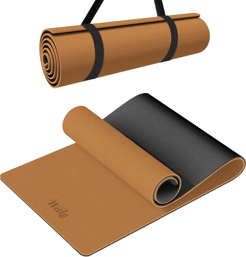 Miniatura 11 de Tapete de yoga antideslizante de TPE para mujeres y hombres, tapete de entrenamiento de doble cara de 72 x 24 pulgadas para gimnasio en casa