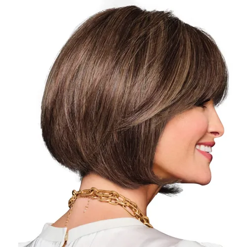 Miniatura 3 de Raquel Welch Made You Look Chin-Length Chic Bob, 100% atado a mano por ropa de pelo, gorra pequeña promedio, RL10/12 castaño iluminado por el sol