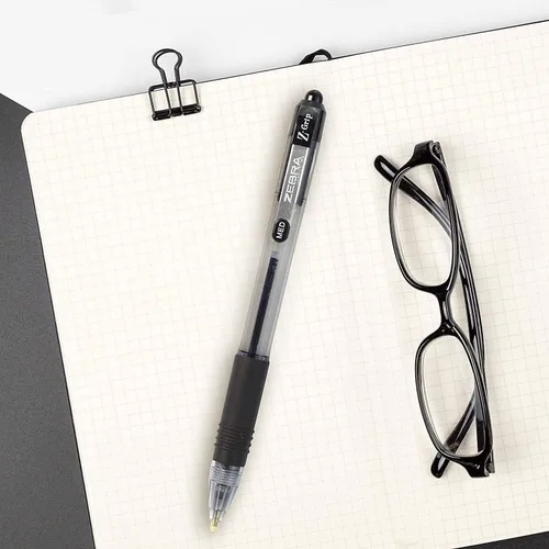 Miniatura 6 de Zebra Pen Z-Grip - Bolígrafo retráctil, punta media de 0.039 pulgadas, 12 bolígrafos de tinta negra y 12 rojas, paquete a granel de 24