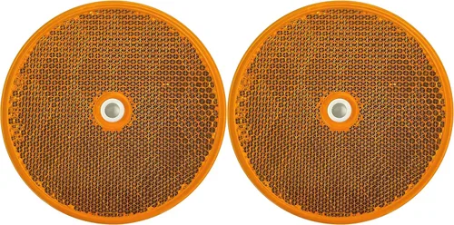 All Star Truck Parts Reflector redondo clase A de 3-3/16 pulgadas con orificio de montaje central, paquete de 2 para remolques, camiones,