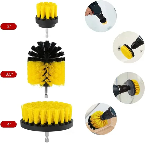 Miniatura 4 de ELEOPTION - Kit de accesorios para taladro de limpieza de alta resistencia, cepillo de nailon inalámbrico, ideal para limpiar baldosas de piscina