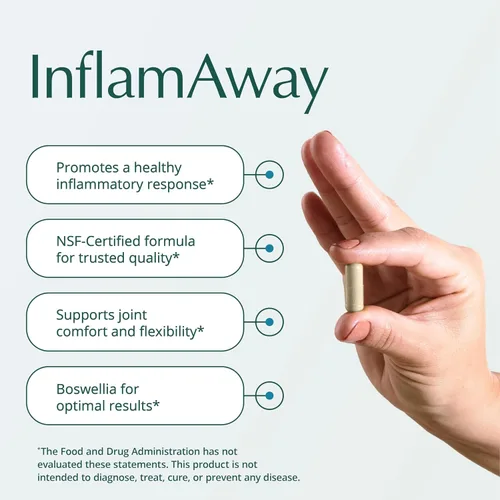 Miniatura 2 de Natura Health Products Suplemento InflamAway, modula una respuesta inflamatoria saludable, con boswellia serrata, bromelina, jengibre, pimienta