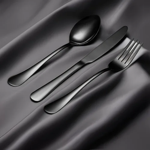 Miniatura 2 de Black Forks - Juego de cubiertos de 6 piezas, tenedores de acero inoxidable, juego de tenedores pulidos con espejo, juego de cubiertos esenciales