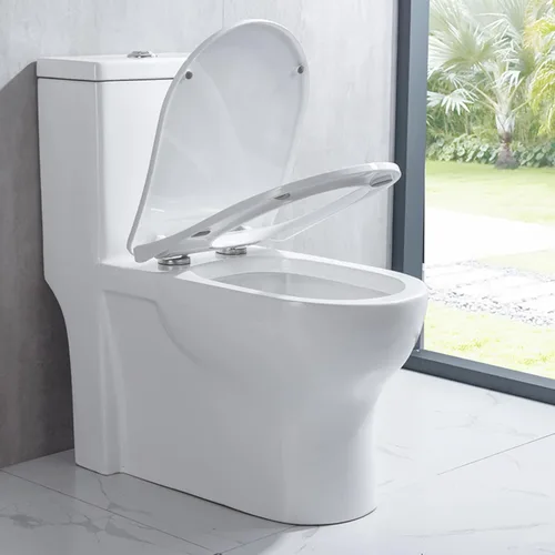 Miniatura 7 de Asiento de inodoro de cierre suave y enganche rápido alargado - Asientos de inodoro resistentes ajustables con bisagras de acero inoxidable