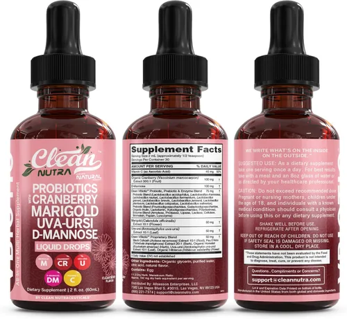 Miniatura 9 de VBiotic Gotas Líquidas Probióticas Vaginales para Mujeres Probióticos para Mujeres Suplemento de Salud Vaginal de Uva Ursi, Cola de Caballo