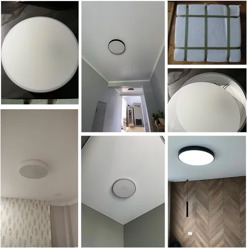 Miniatura 7 de Led Ceiling Lamp - Remote Control Light Fixture, Grey, 16" 24w Flush Mount, Suitable for Bedroom, Hallway, Balcony, Office, Bathroom - 3000k-6000k