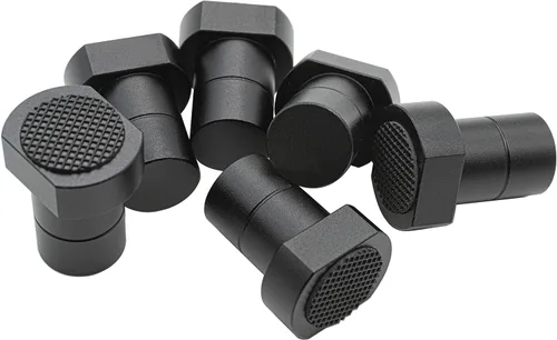 Paquete de 6 abrazaderas de banco para perros de 100/127 pulgadas (0.787 in), accesorios MFT para agujero de perro, tapones antideslizantes de Negro