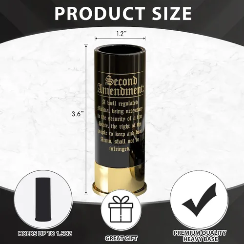 Miniatura 2 de Vasos de chupito de 12 calibre - Juego de 4 Vasos de broma novedosos con la 2ª Enmienda - Regalo de broma novedoso para hombres - Haz cada