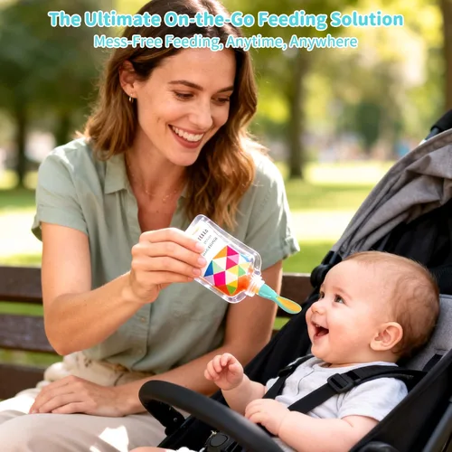 Miniatura 4 de Cuchara universal para alimentos para bebés, paquete de 10, cucharas de silicona para bebés, para viajes, para comida de bebé, cuchara exprimible
