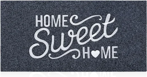 Miniatura 9 de Alfombra de bienvenida para puerta para interiores y exteriores, con parte trasera de goma antideslizante, “Home Sweet Home”, absorbe el barro