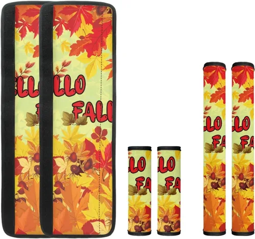 Miniatura 10 de 6 fundas para manija de puerta de refrigerador de Acción de Gracias, cubierta de manija de nevera de otoño, hoja de arce, protector de manija