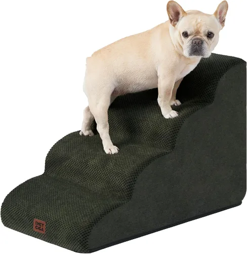 Miniatura 14 de EHEYCIGA Rampa de escaleras curvadas para perros pequeños de 15.7 pulgadas de alto, escalones para perros de 3 escalones para sofá y silla