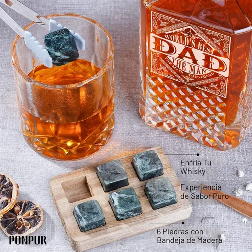 Miniatura 5 de PONPUR Regalos para hombres y papá, rellenos de calcetines, juego de decantador de whisky con 2 vasos, regalo único y genial de cumpleaños para papá