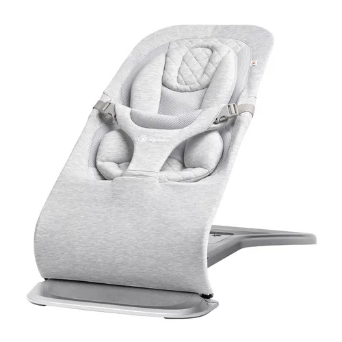 Ergobaby Evolve 3 en 1 Bouncer, Asiento de bebé ajustable de múltiples posiciones, se adapta desde recién nacido hasta niño pequeño, Gris claro