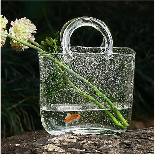 Miniatura 12 de Jarrón de bolsa de vidrio, bonito jarrón para flores, florero de vidrio, único para centros de mesa, decoración de mesa, decoración de boda, hogar