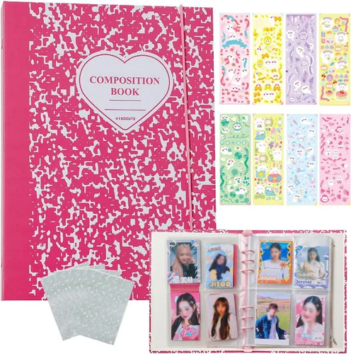 Miniatura 5 de Carpeta de tarjetas fotográficas Kpop 3 pulgadas Libro de soporte para tarjetas fotográficas Kpop con 50 fundas holográficas para tarjetas y Morado