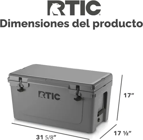 Miniatura 4 de RTIC - Hielera ultra resistente portátil de 65 cuartos de galón, tipo baúl, con aislamiento, para playa, bebidas, camping, picnic, pesca, barco