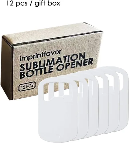 Miniatura 5 de Juego de 12 abrebotellas de sublimación de 1.2 x 2 pulgadas de acero inoxidable en blanco, abridor de botellas de cerveza en blanco, personalizable