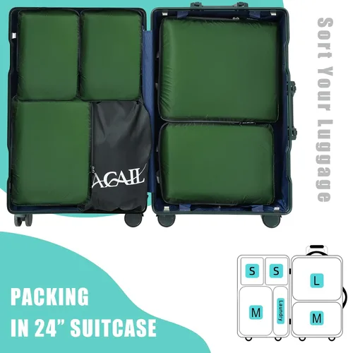Miniatura 149 de BAGAIL 4 Set/6 Set Ultraligero Compresión Embalaje Cubos Organizador de Embalaje para Accesorios de Viaje Equipaje Maleta Mochila