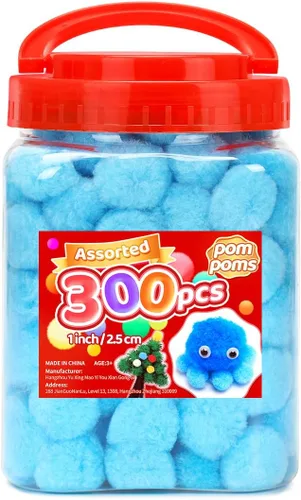 Miniatura 30 de Iooleem Pompones rosados – Tamaño surtido, 1200 piezas con ojos móviles, opciones de purpurina, perfectos para artes y manualidades