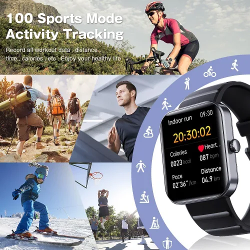 Miniatura 5 de Relojes inteligentes para mujeres y hombres, reloj inteligente de fitness, monitor de sueño, frecuencia cardíaca, oxígeno en sangre, presión