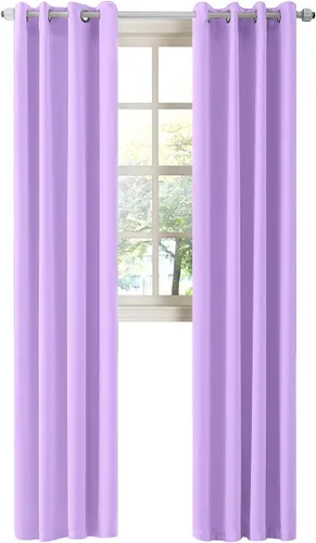 Miniatura 86 de LA PALMA Cortinas opacas con aislamiento térmico y ojales, para sala de estar, dormitorio, paquete de 2 paneles