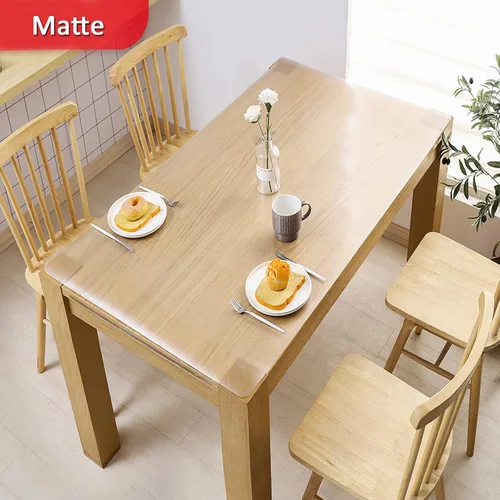 Miniatura 4 de Mantel transparente mate que no se encoge, protector de PVC de 0.079 pulgadas de grosor, protector de cubierta de mesa de comedor de cocina