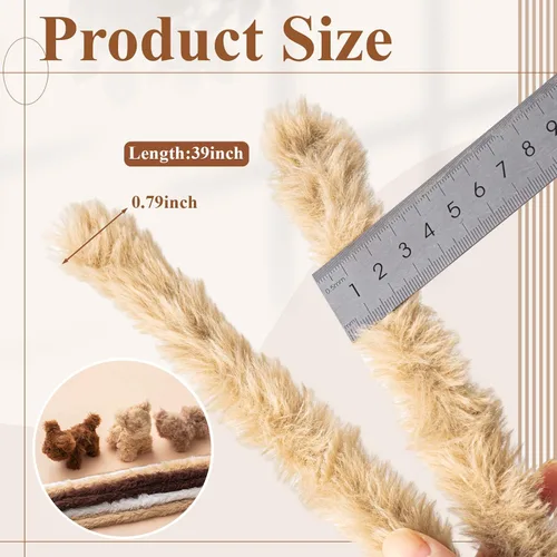Miniatura 2 de VitalCozy 10 limpiadores de tuberías extra gruesos y peludos de 39.37 pulgadas, material de vellón de piel jumbo, tallos de felpilla esponjosa