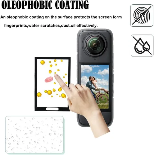 Miniatura 5 de PCTC Paquete de 2 protectores de pantalla Insta 360 X5/X4 para accesorios Insta360 X4 X 4 X5, vidrio templado antiarañazos 0.012 in dureza 9H