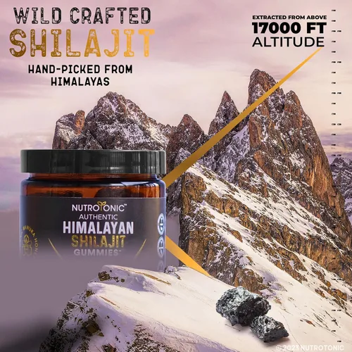 Miniatura 8 de Gomitas orgánicas SHILAJIT de NutroTonic Sin azúcar de caña, endulzadas con miel de manuka orgánica Fórmula limpia Ácido fúlvico natural