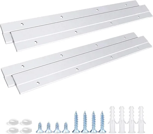 Miniatura 12 de Colgador de Cuadros con Riel Francés, Colgador Z de Aluminio Sistema de Montaje en Pared Entrelazado Kit de Herrajes Clips Z para Colgar Cuadros