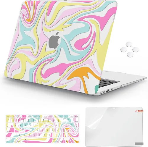Miniatura 10 de iCasso Funda para MacBook Air de 13 pulgadas (versión anterior 2010-2017), carcasa protectora rígida de plástico y cubierta de teclado solo