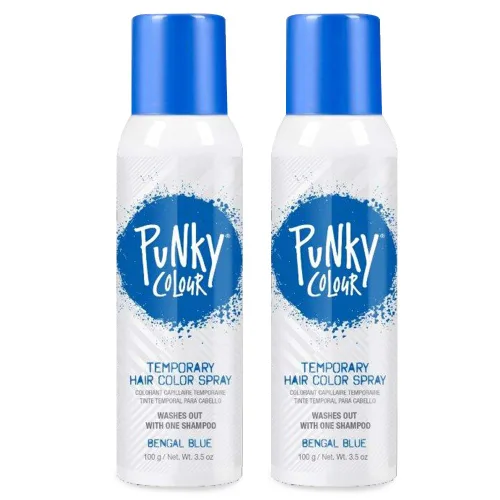 Punky - Spray de color temporal para el cabello – Azul Bengala, tinte temporal vívido instantáneo para mujeres, se lava, spray para colorear el